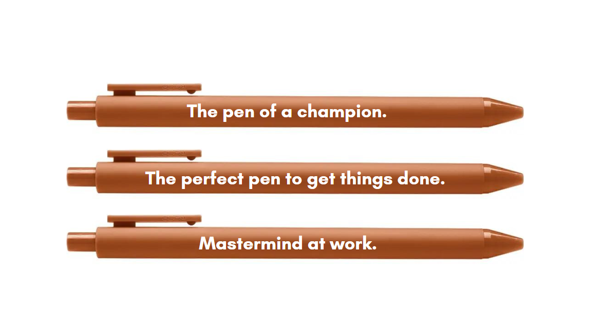 Mastermind Pen Set | Gel Click Pen | 3 Pens in Caramel