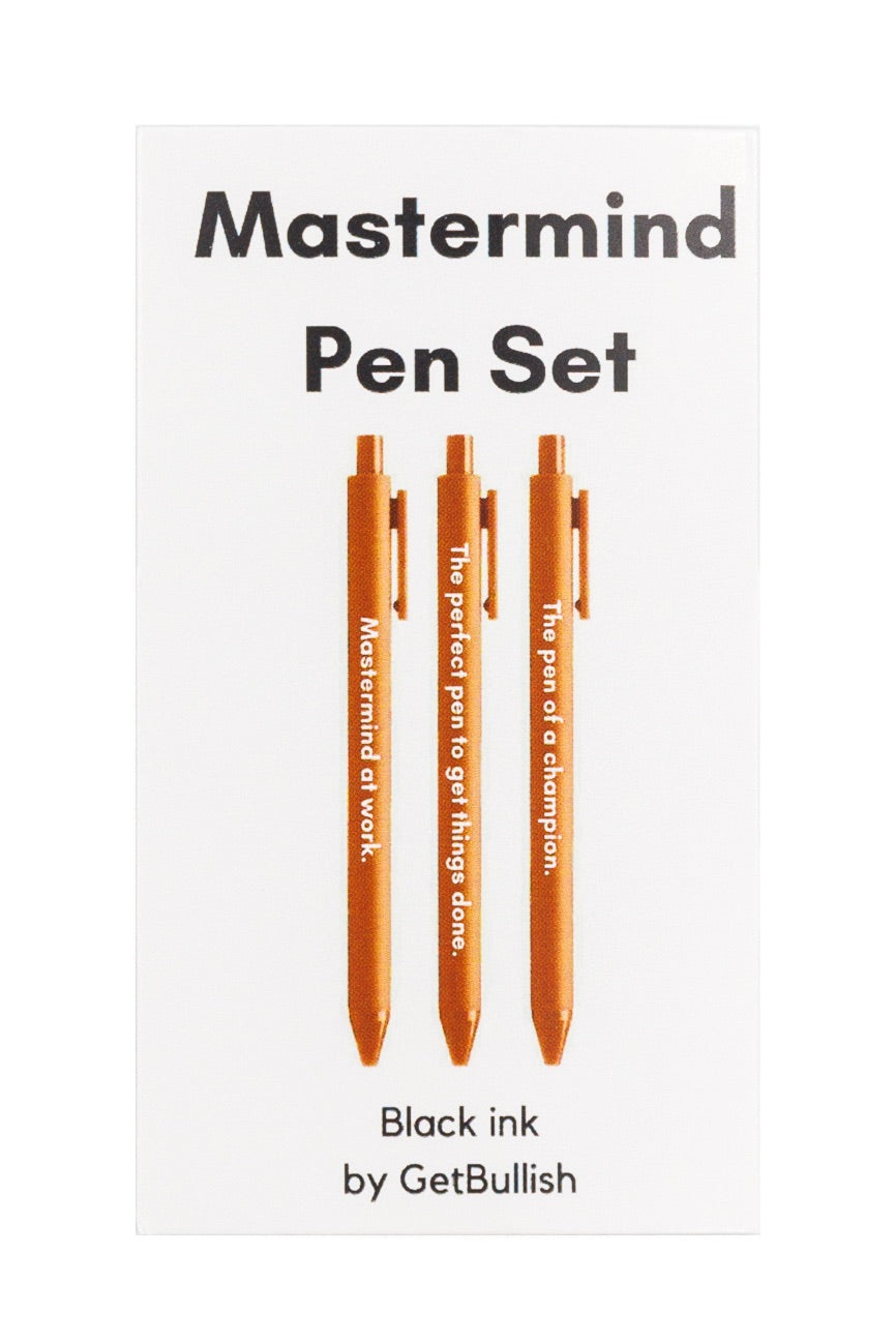 Mastermind Pen Set | Gel Click Pen | 3 Pens in Caramel