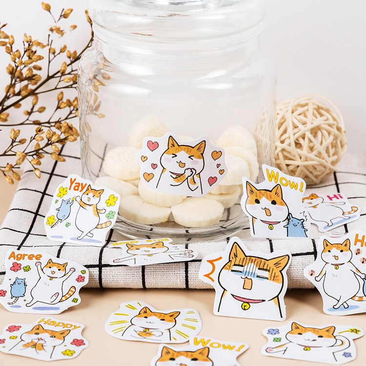 45 Piece Cute Cat Sticker Pack