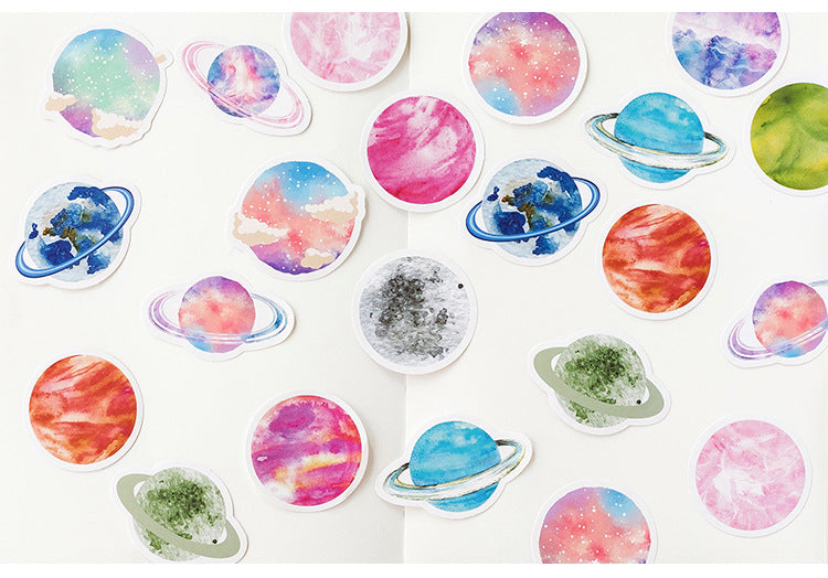 45 Piece Cute Planet Sticker Pack