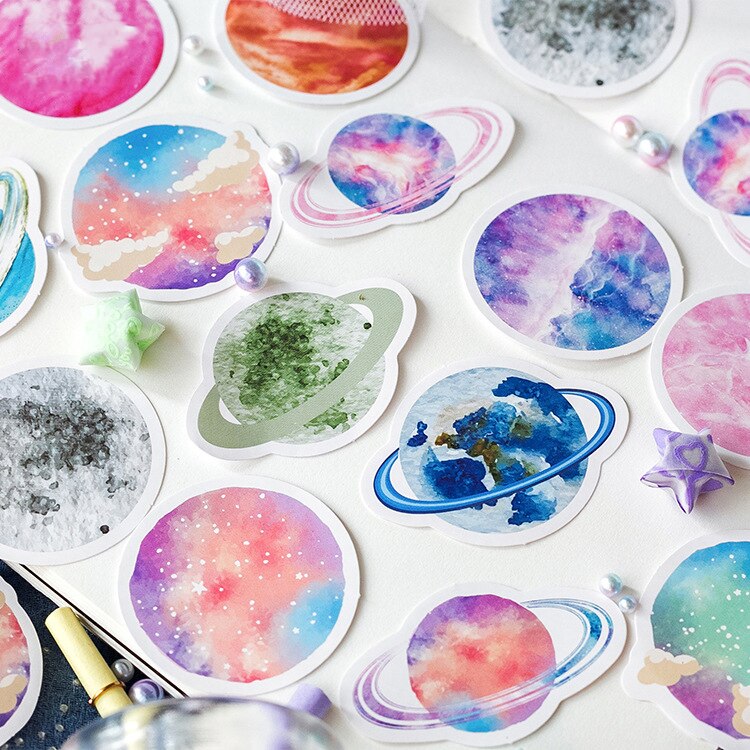 45 Piece Cute Planet Sticker Pack