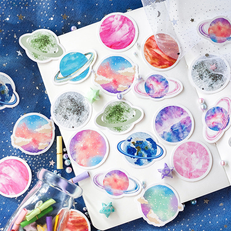 45 Piece Cute Planet Sticker Pack