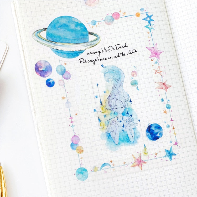 45 Piece Cute Planet Sticker Pack