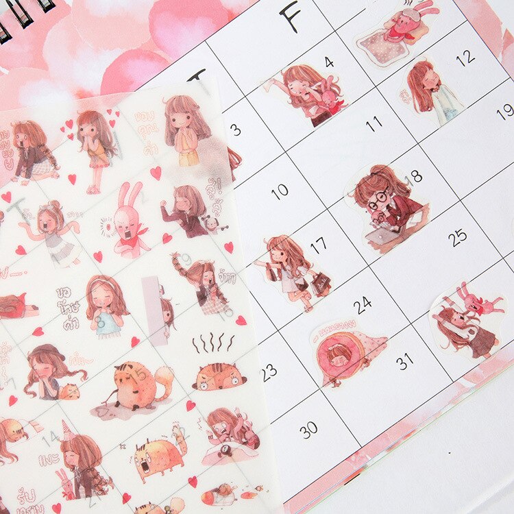 6 Sheets Cute Girl Sticker Pack
